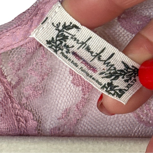 Intimately Free FP Lace Open Back Slip Dress Mauve Pink Sleeveless Size XS NWOT - Picture 6 of 9